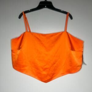 Eloquii Women’s Size 22 Orange Cropped Sleeveless‎ Top Festival Rave Night Out